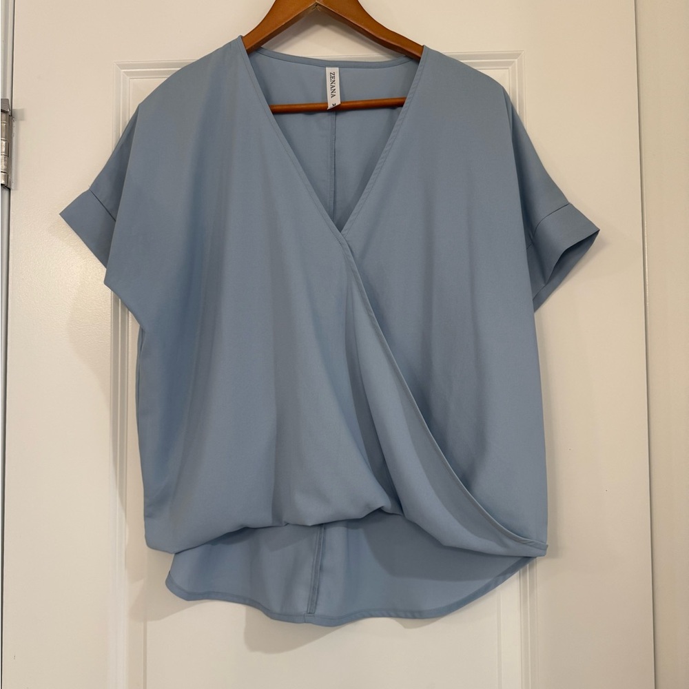 Elegant Women's Light Blue Blouse